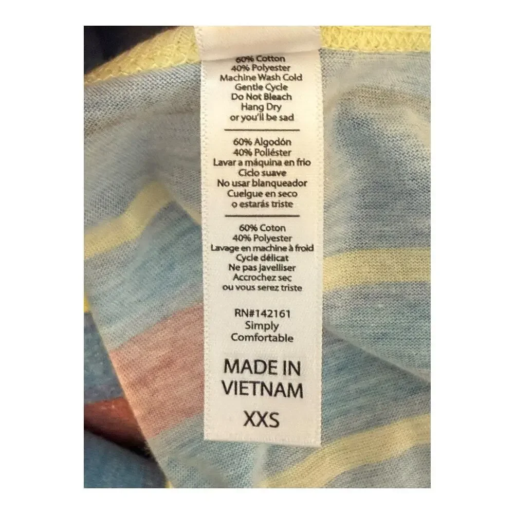 NEW LuLaRoe Women's XXS Striped Short Sleeve Classic T-Shirt Multicolor NWT‎ - Picture 8 of 8